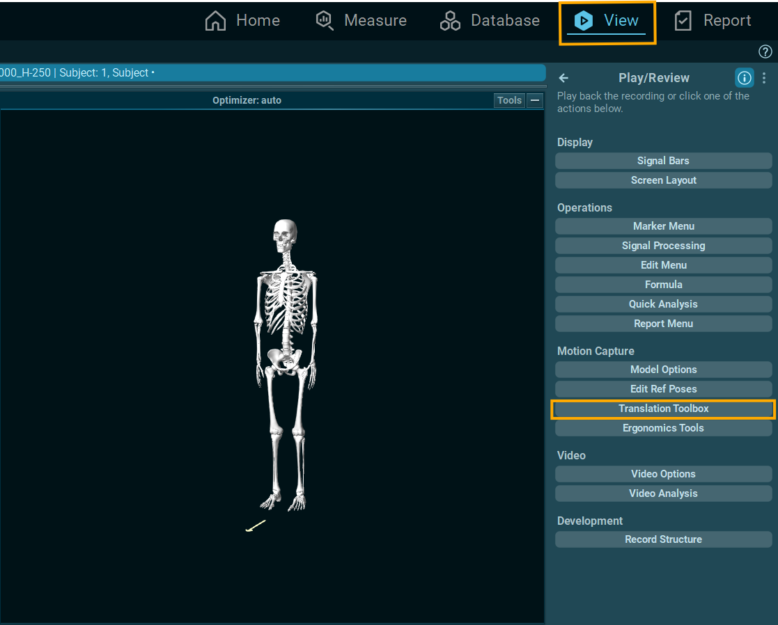 Accessing the translation toolbox in MR