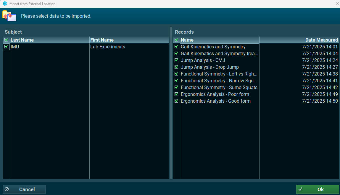 Confirm demo records import