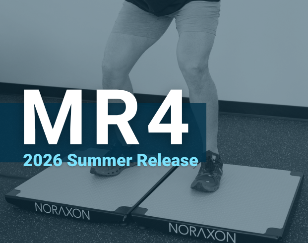 MR4 2026 Summer Release Promotional Image with Noraxon's new 1D Vector Force Plates