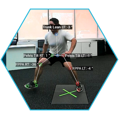 Runner mid-stride on an instrumented treadmill in a biomechanics lab, captured during a gait analysis session.